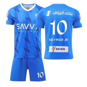 Al-Hilal Neymar Jr #10 kläder Barn 2023-24 Hemmatröja Kortärmad (+ korta byxor)